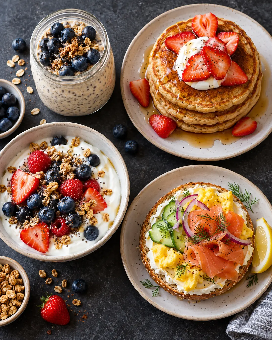 Cover photo of High-Protein Breakfasts, a cookbook in Gymbers.